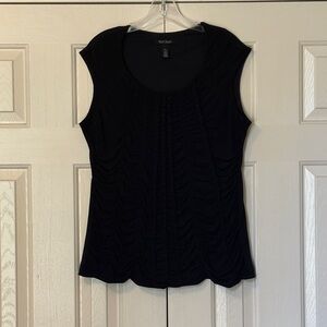 WHBM Black Ruched Front Bodycon Sleeveless Top